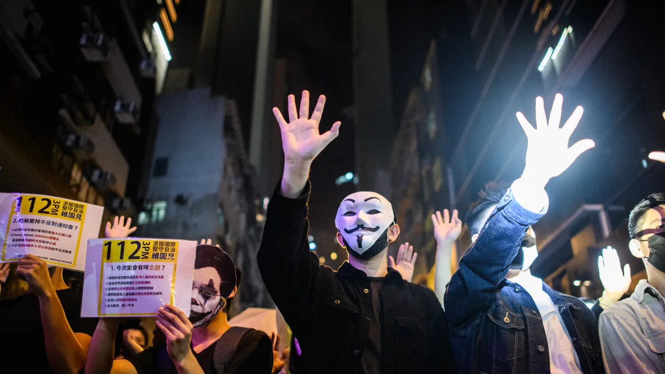 Hongkong, Halloween, tüntetés 
