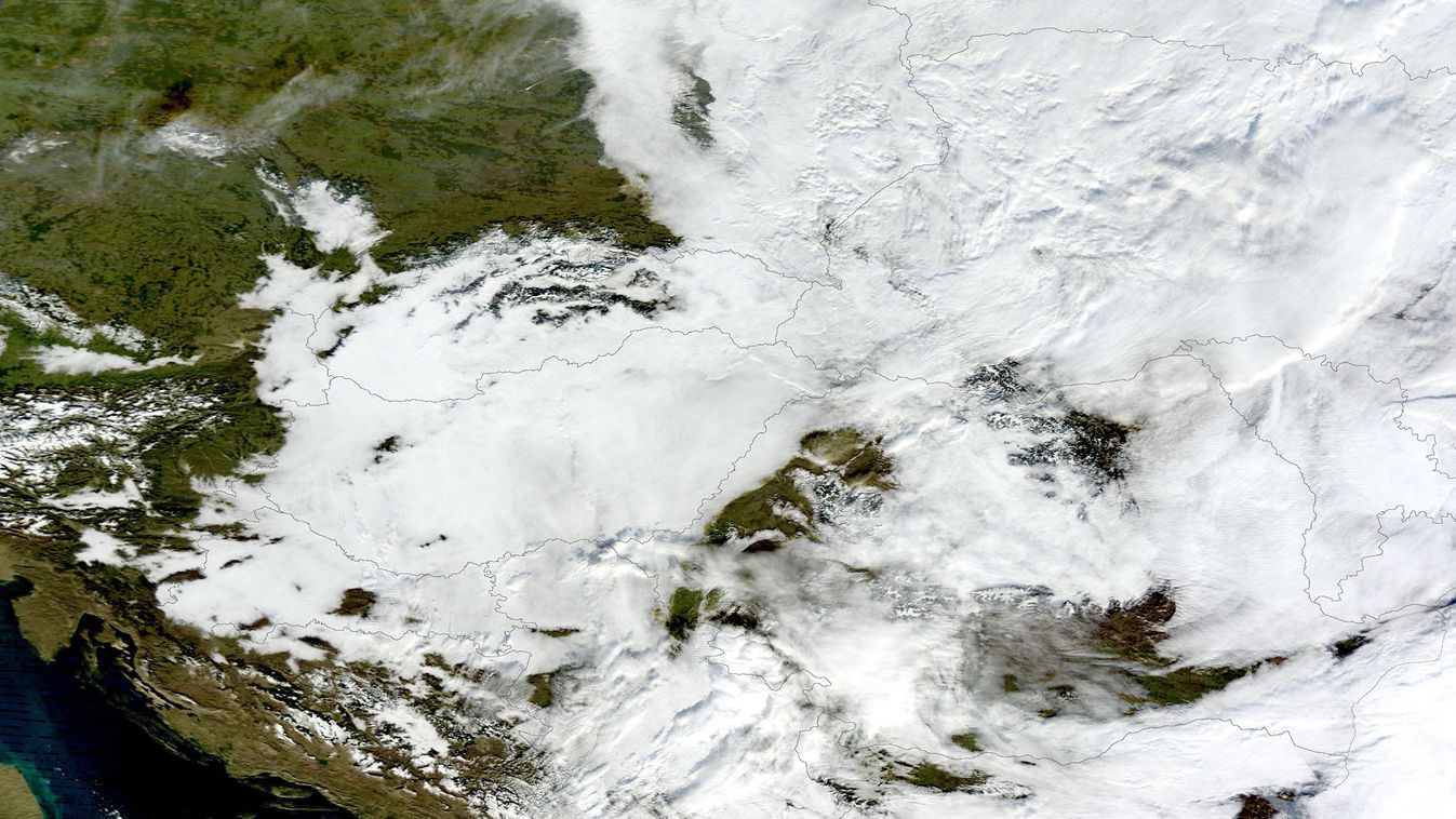 anticiklon, alacsony felhő, Kárpát-medence, műholdkép, 2012.12.16 