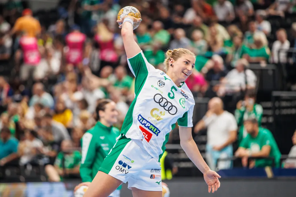 női kézilabda BL Final Four Budapest, MVM Dome,  női kézilabda,  Bajnokok Ligája négyes döntő, 2023,  EHF FINAL4 WOMEN 2023, Győr, győri szurkolók, Győri Audi ETO KC–Vipers Kristiansand 