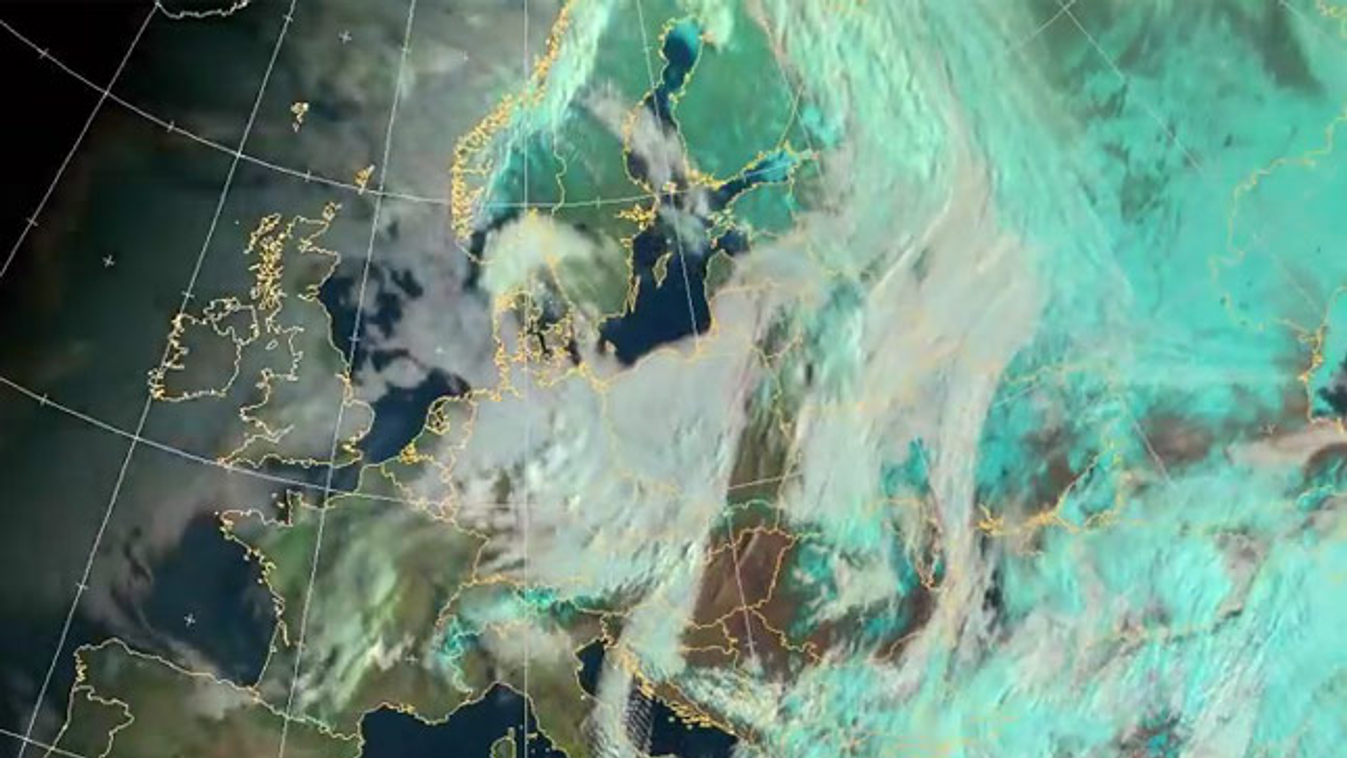 Meteosat műhold március 9-i felvétele Európa időjárásáról, EUMETSAT