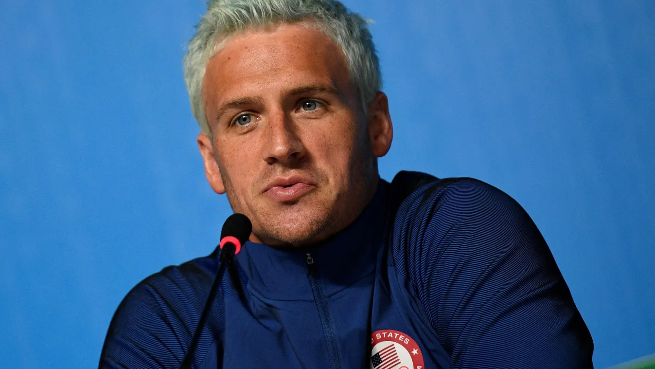 Lochte banned 14 months for anti-doping violation - USADA Horizontal SUMMER OLYMPIC GAMES SWIMMING PRESS CONFERENCE BUST HEADSHOT 