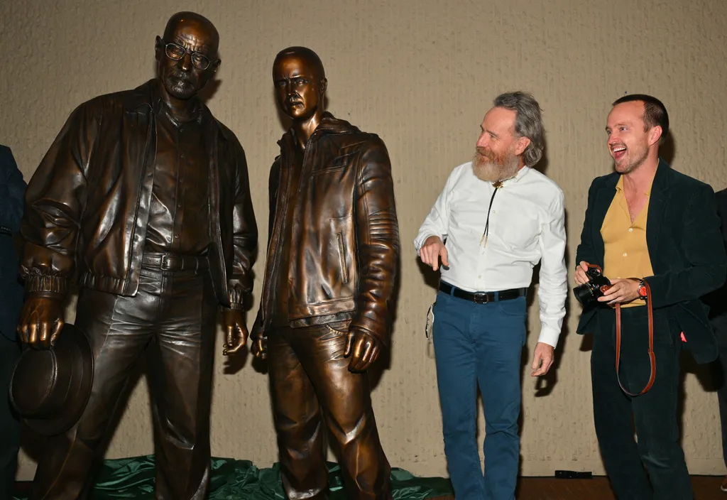 Sony Pictures Television Hosts "Breaking Bad" Statues Unveiling Featuring Bryan Cranston And Aaron Paul GettyImageRank2 Color Image arts culture and entertainment celebrities Horizontal 