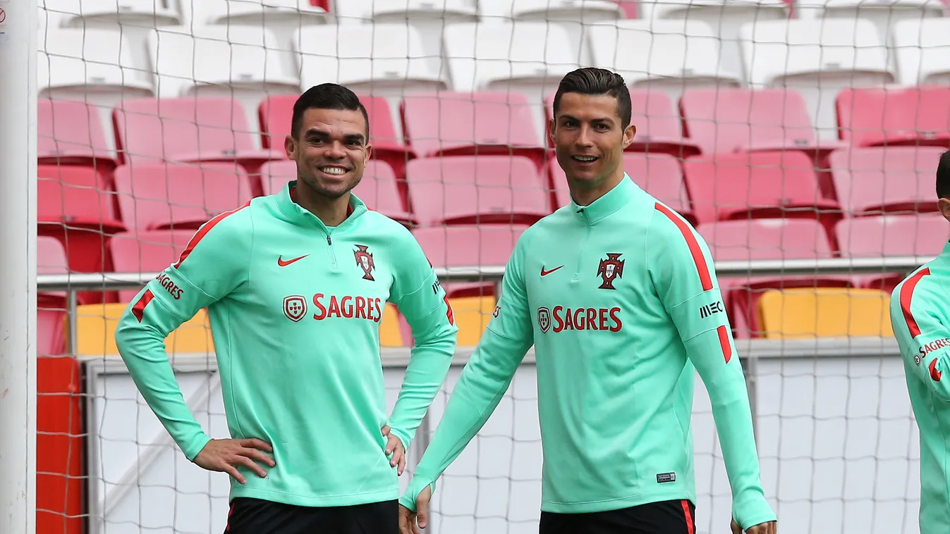 Portugal Training Session and Press Conference NurPhoto Sports Soccer News General News Action Sport Soccer Match GAME TEAM Soccer Team Portugal Cristiano Ronaldo Pepe 