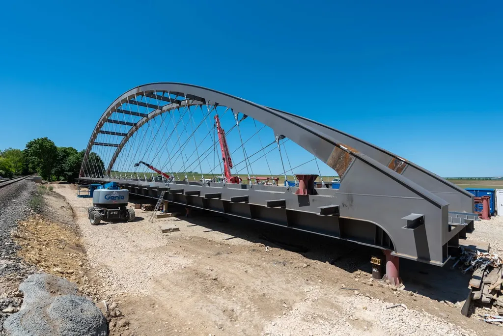 Az M6-os autópálya hídjainak építkezése 