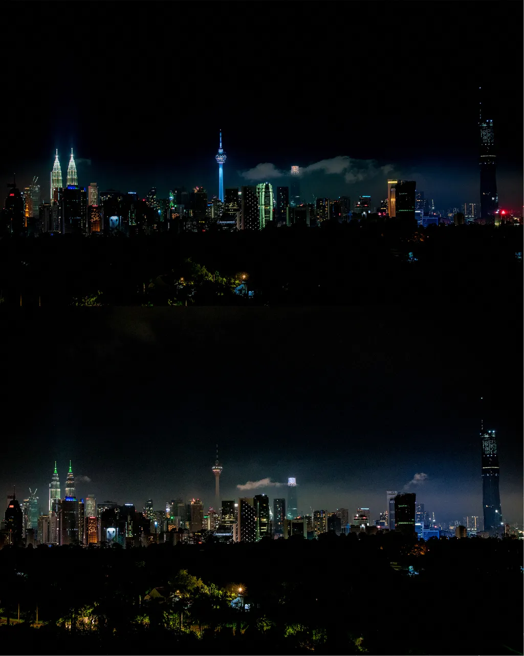 Earth Hour 2023 in Malaysia 2023,city,Composite,decoration,earth hour,KL Tower,KLCC,lights,M Vertical A Föld órája 