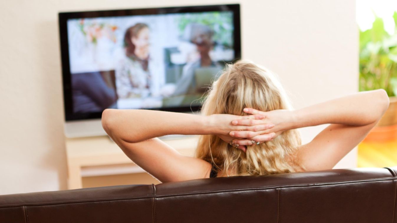 Woman Watching TV at Home Alone Back Of Head Adolescence Teenagers Only Over The Shoulder View Young Women Women Female Watching TV Single Object Flat Liquid-Crystal Display Flat Screen Couch Potato Broadcasting 20s Young Adult Adult Teenager Sitting Watc