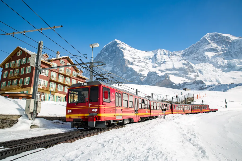 Jungfraujoch, vasútállomás, Svájc 