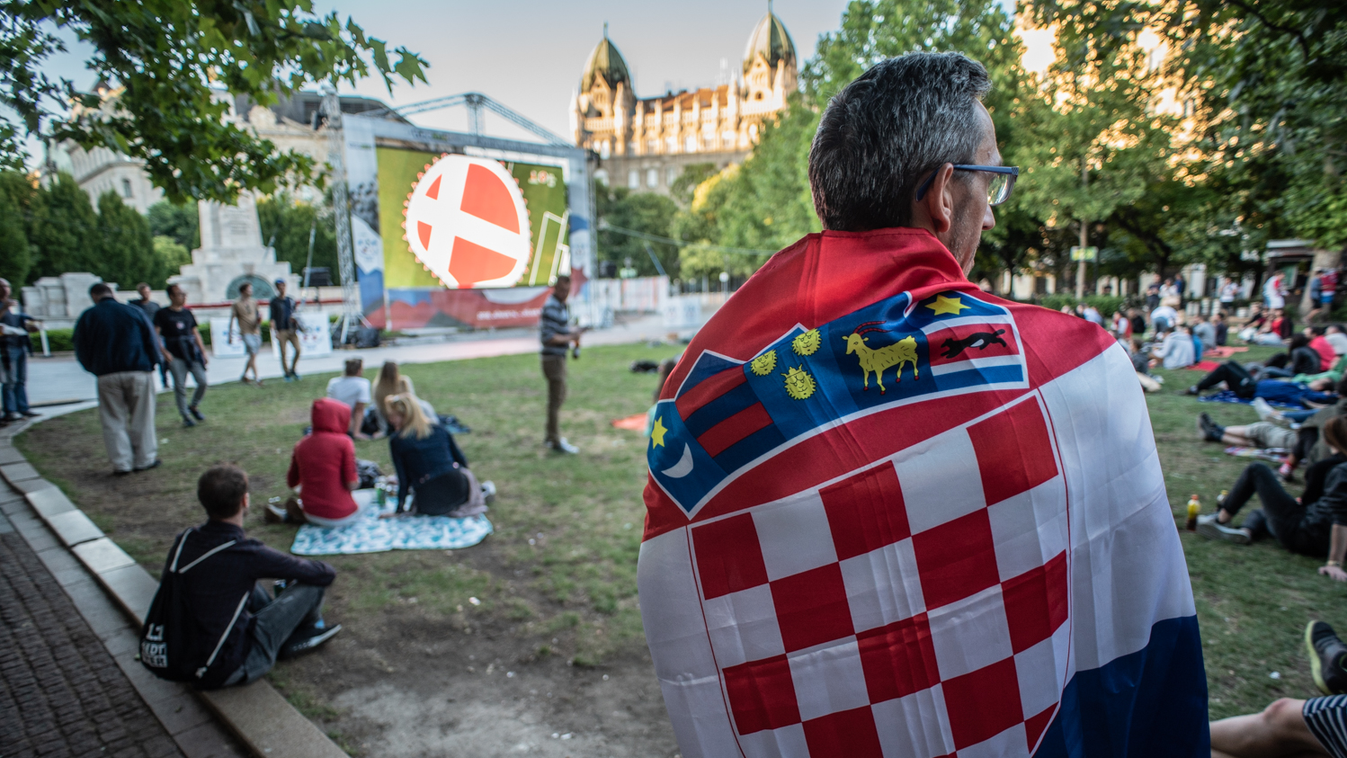Horvátország - Dánia Szabadság tér szurkolói zóna fifa foci vb 2018 
