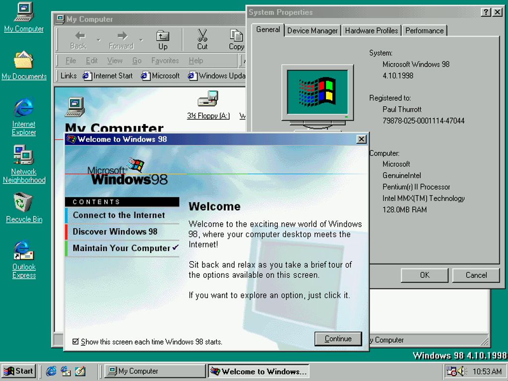 Windows, Microsoft, Windows 98 
