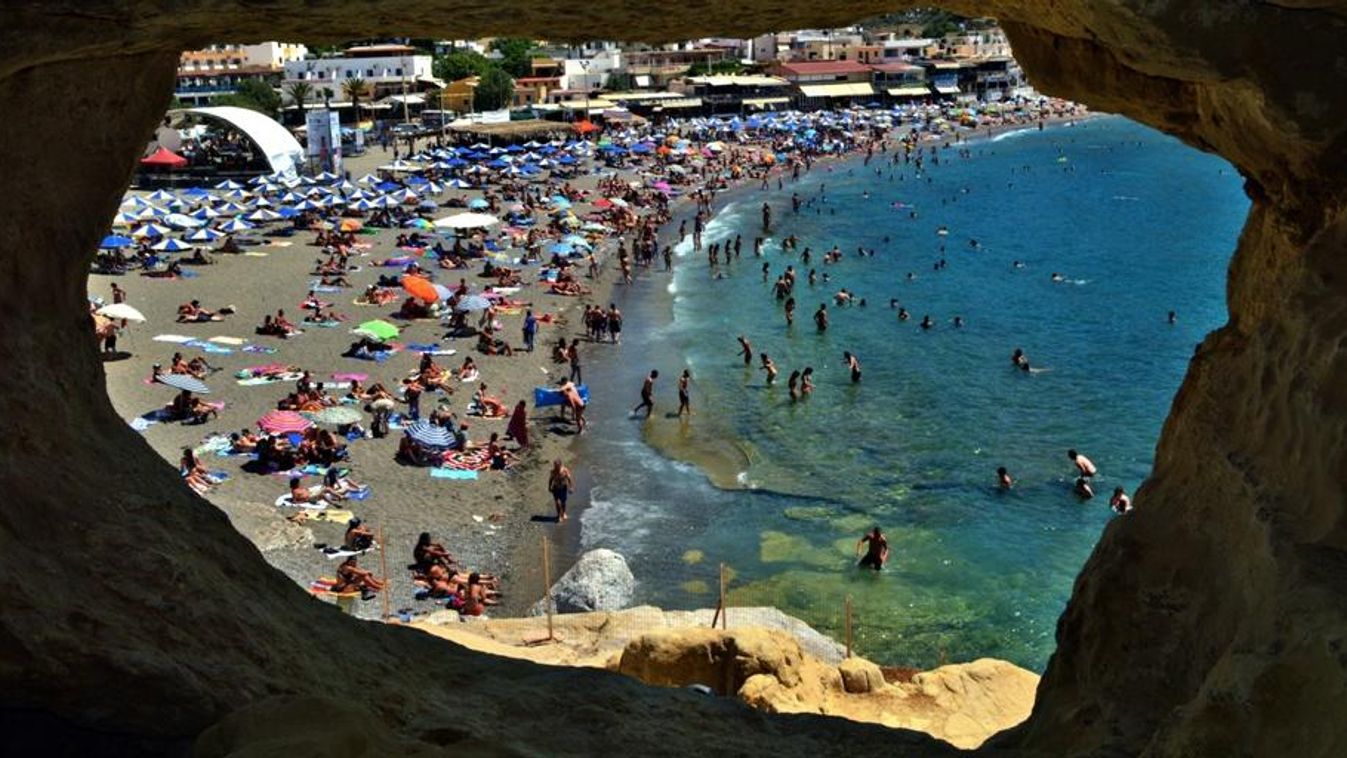 Matala Beach, Heraklion, Kréta, Görögország 