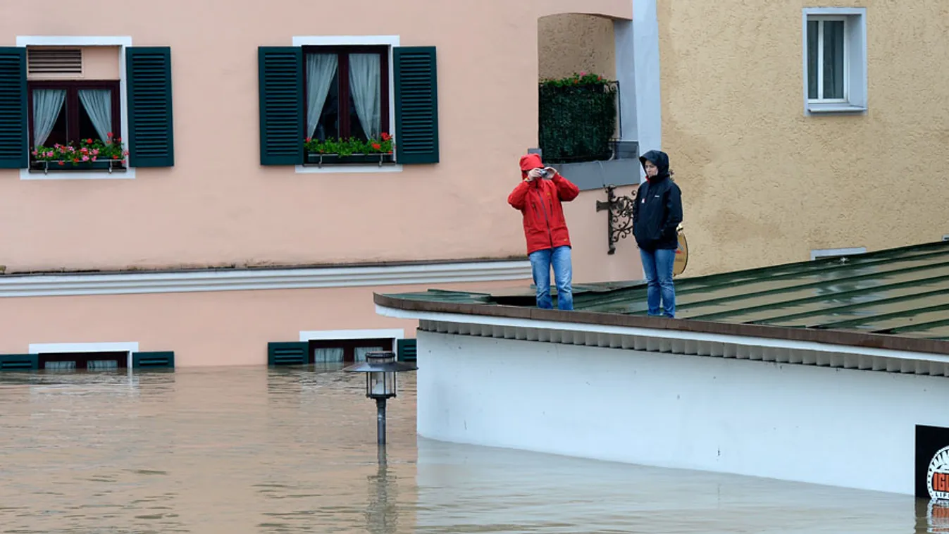 árvíz, áradás, Németország, Passau