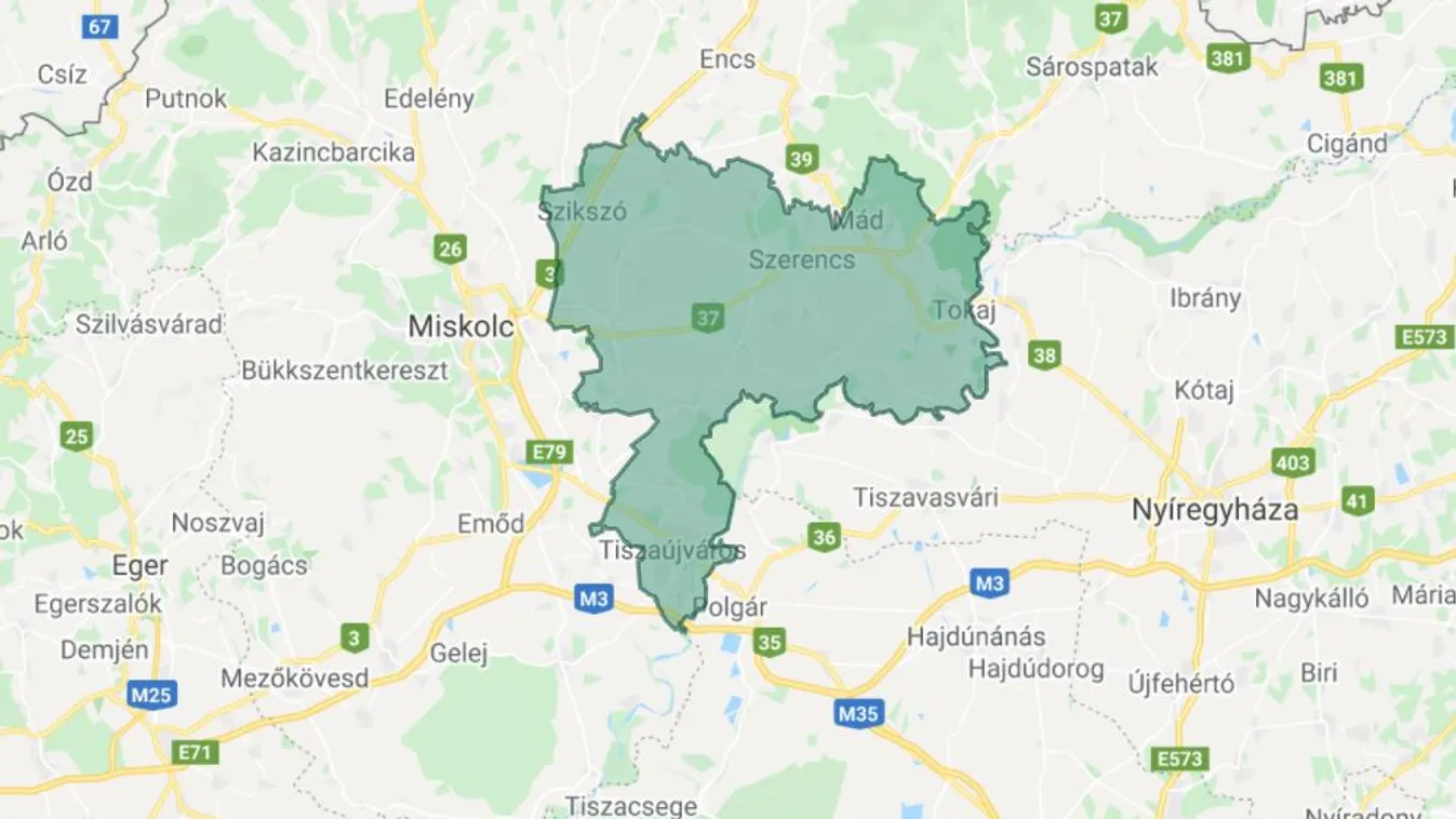 Borsod-Abaúj-Zemplén megyei 6. sz. országgyűlési egyéni választókerület, térkép, 