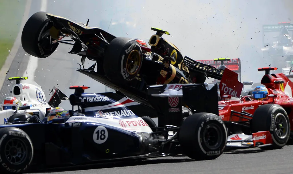 Forma-1, Belga Nagydíj 2012, Romain Grosjean, Lotus, baleset 