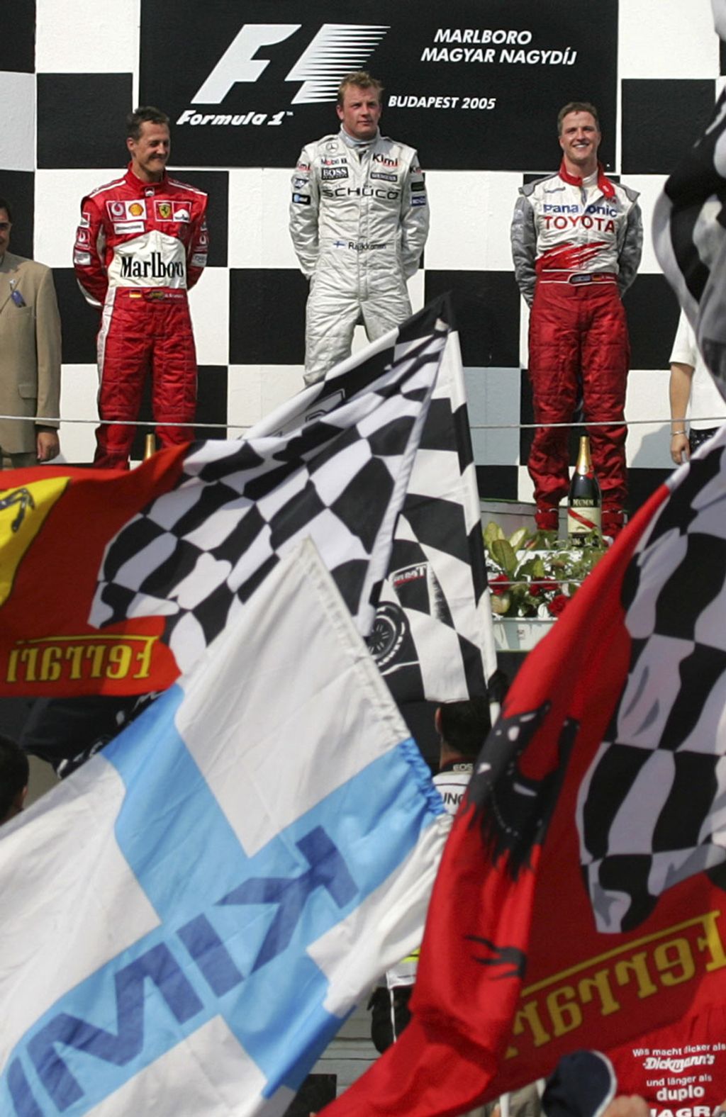 Forma-1, Magyar Nagydíj, 2005, Kimi Räikkönen, McLaren-Mercedes, Michael Schumacher, Scuderia Ferrari, Ralf Schumacher, Toyota 