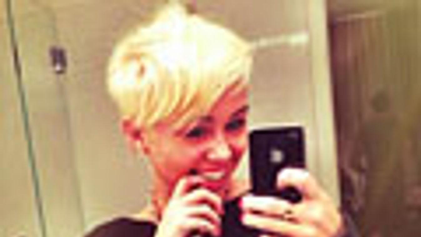 Miley Cyrus, amerikai színésznő, énekes új frizurájával, Twitter kép