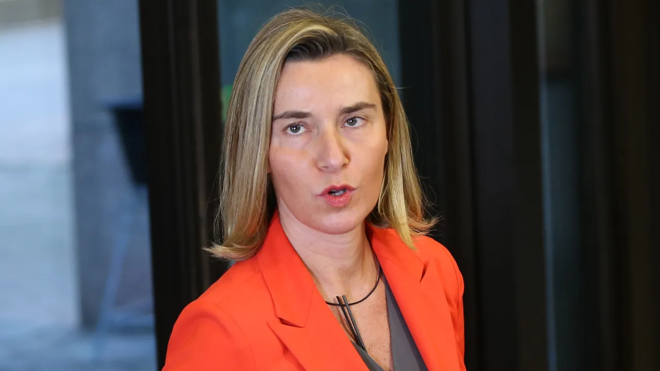 EU SUMMIT Canada trade agreement CETA Comprehensive Economic and Trade Agreement BRUSSELS, BELGIUM - OCTOBER  30: High Representative of the European Union for Foreign Affairs and Security Policy, Federica Mogherini arrives  at the European Union headquar