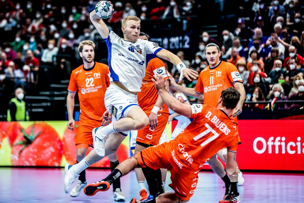 Izland - Hollandia, kézilabda, 2022-es férfi kézilabda Európa-bajnokság, MVM Dome, Budapest, 2022.01.16. 