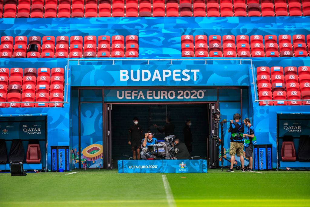 Foci EB, labdarúgó Európa-bajnokság, Euro 2020, labdarúgás, Puskás Aréna, üres, üres stadion a Magyarország - Portugália mérkőzés előtti napon, 2021.06.14. 
