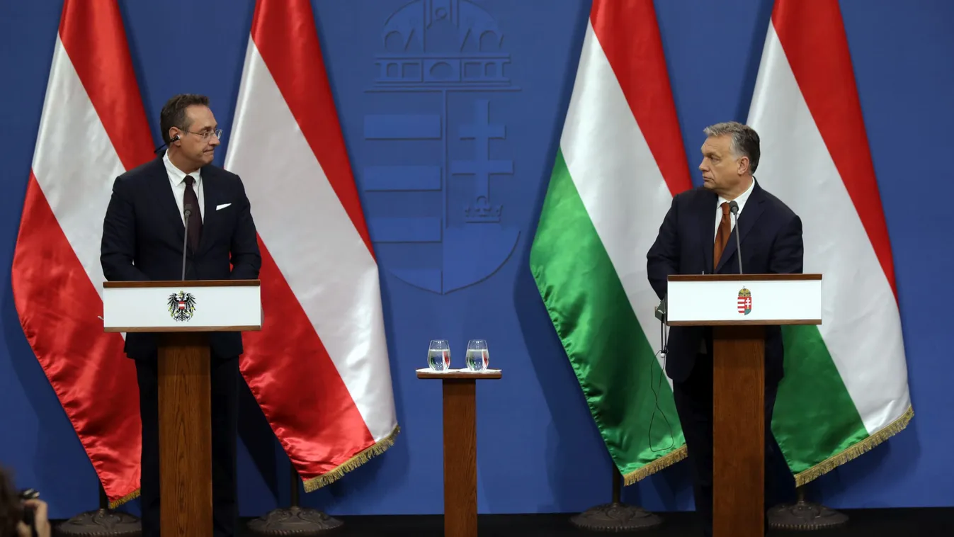 Orbán Viktor és Heinz-Christian Strache sajtótájékoztatója 