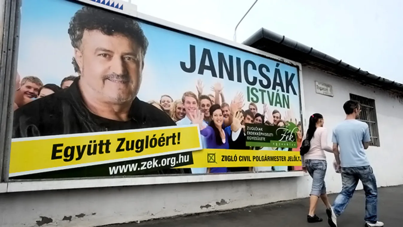 Tocsik-ügy, Janicsák István polgármesterjelölt választási plakátja a XIV. kerületben