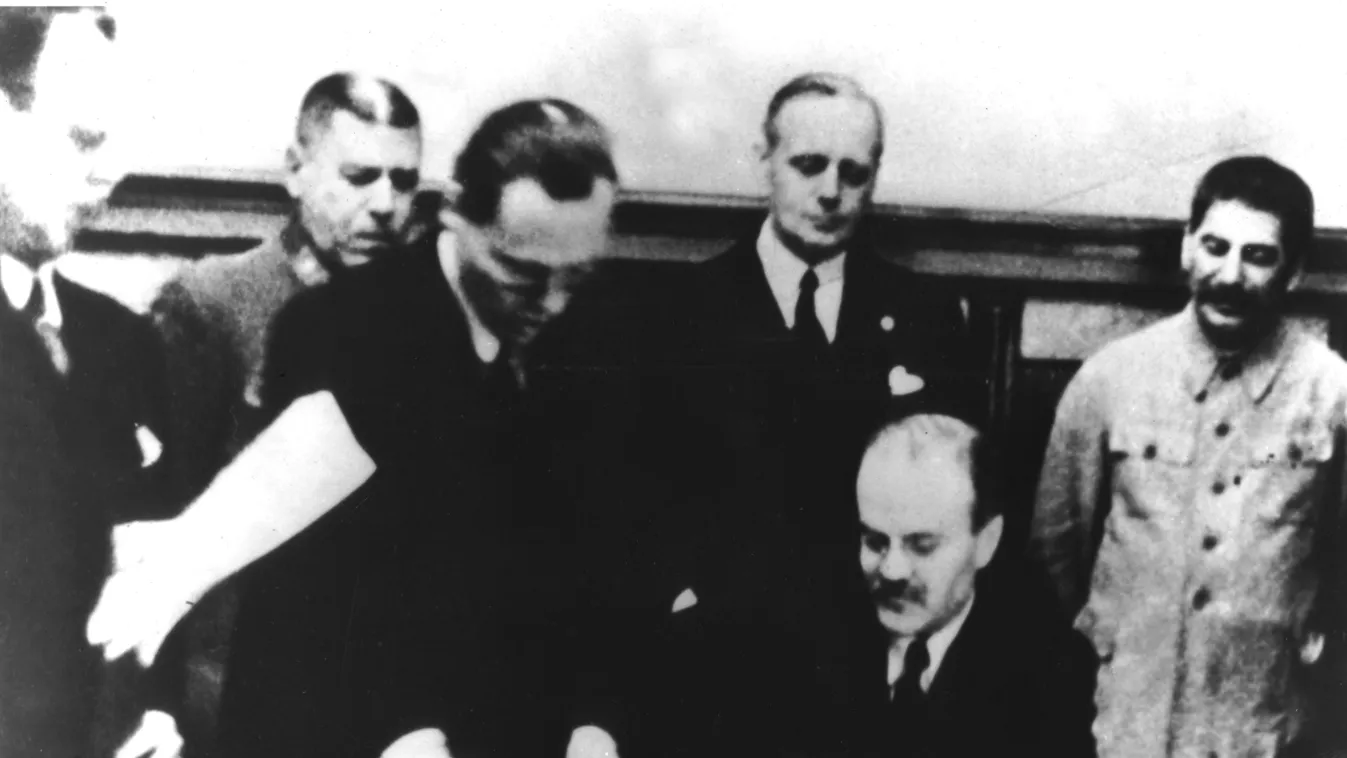 Molotov-Ribbentrop Signature of the German-Soviet nonagression pact in Moscow - August 23, 1939 20th century Germany USSR SECOND WORLD WAR WWII 