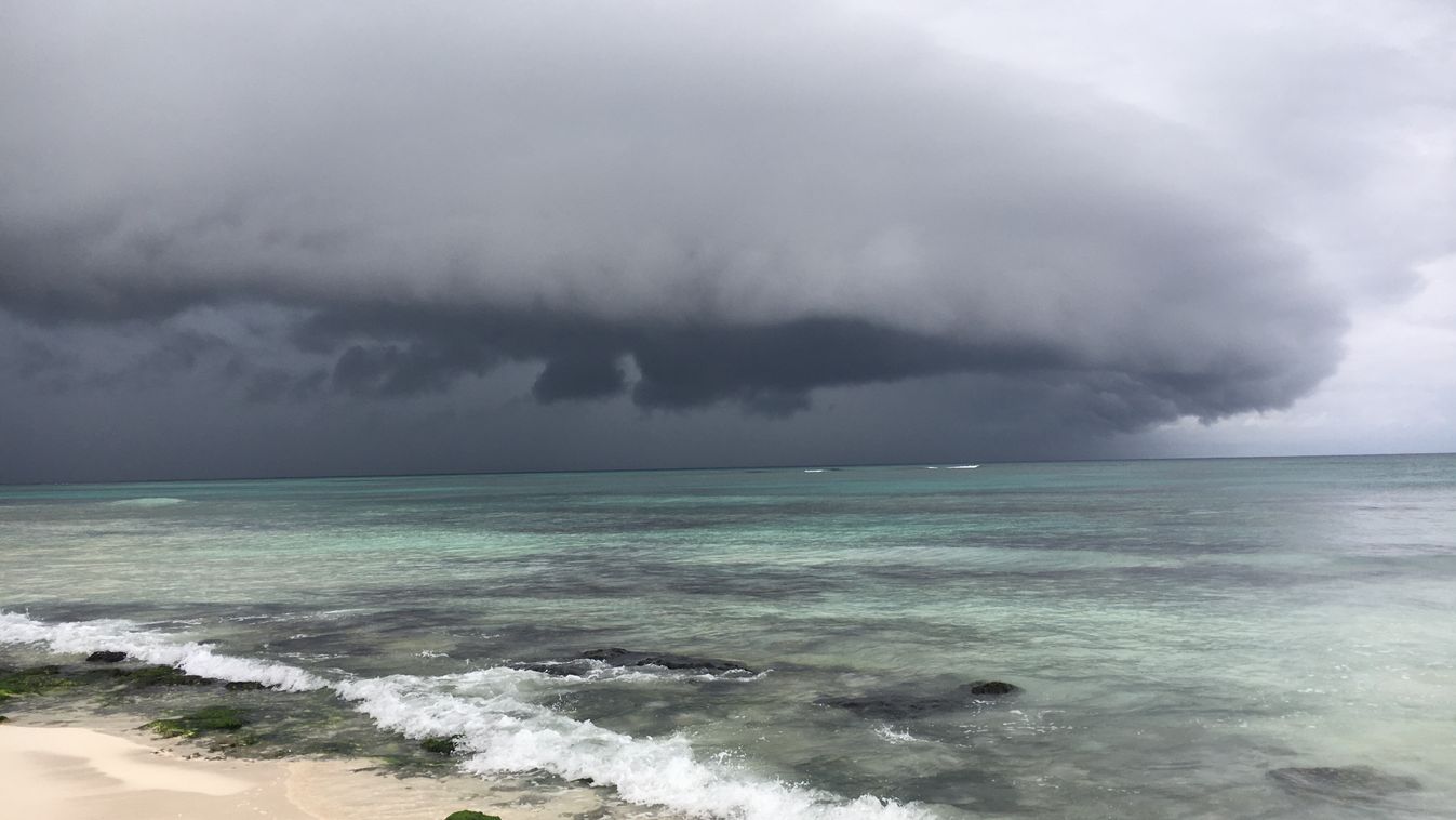 MEXICO, Cancún: Clouds darken and winds grow stronger  in Cancún in the state of Yucatán, a famed tourist resort in Mexico on on October 6, 2017 as Tropical storm Nate intensifies over the area. It is now moving towards the US coast from Central America, 