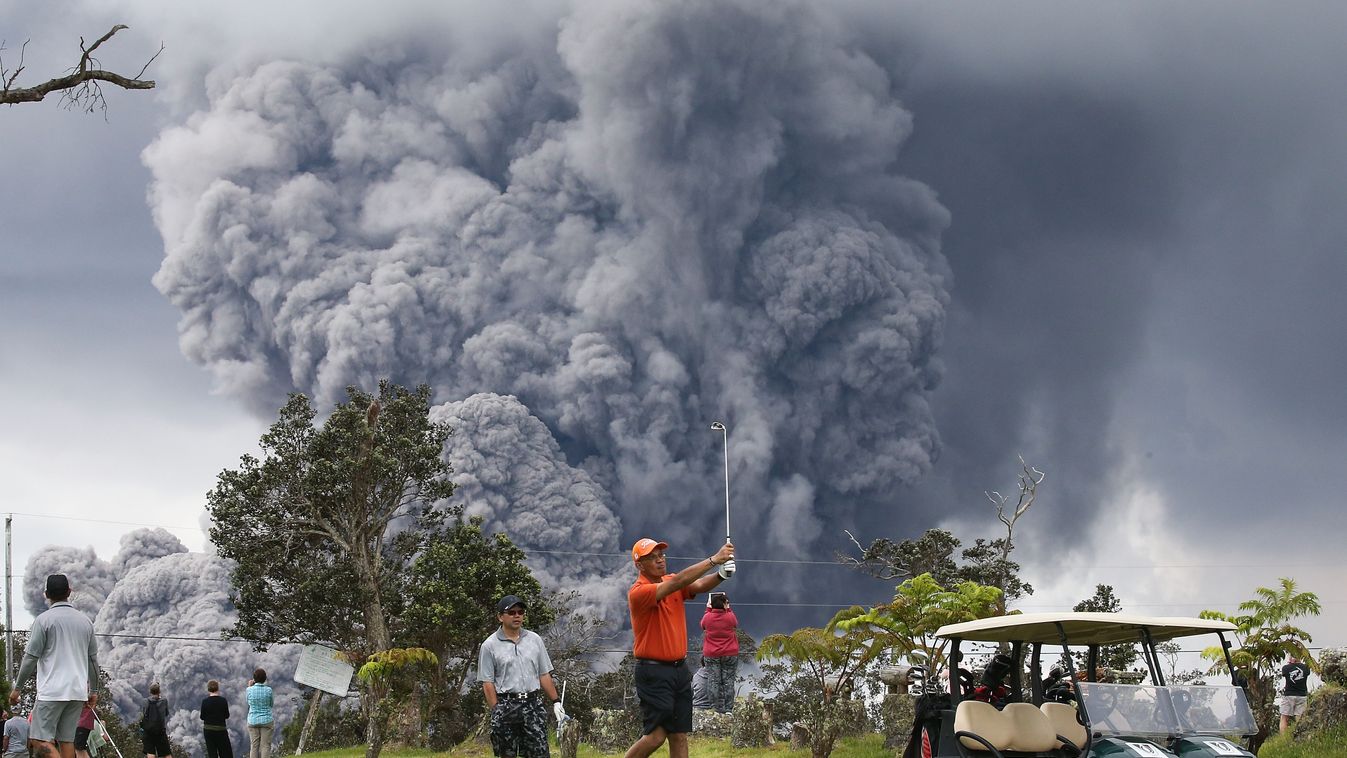 Hawaii's Kilauea Volcano Erupts Forcing Evacuations GettyImageRank1 People ENVIRONMENT SOCIAL ISSUES HORIZONTAL GOLF Moving Up USA POSITION Smoke - Physical Structure VOLCANO Hawaii Islands Big Island - Hawaii Islands Pacific Islands GOLF COURSE Hawaii Vo