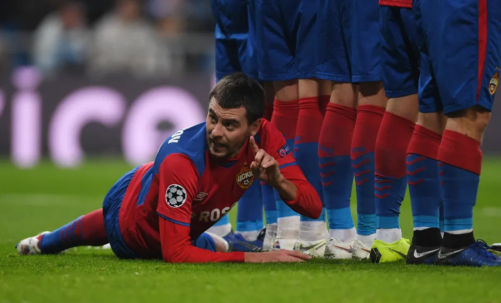 Spain Soccer Champions League Real - CSKA defensive wall football 