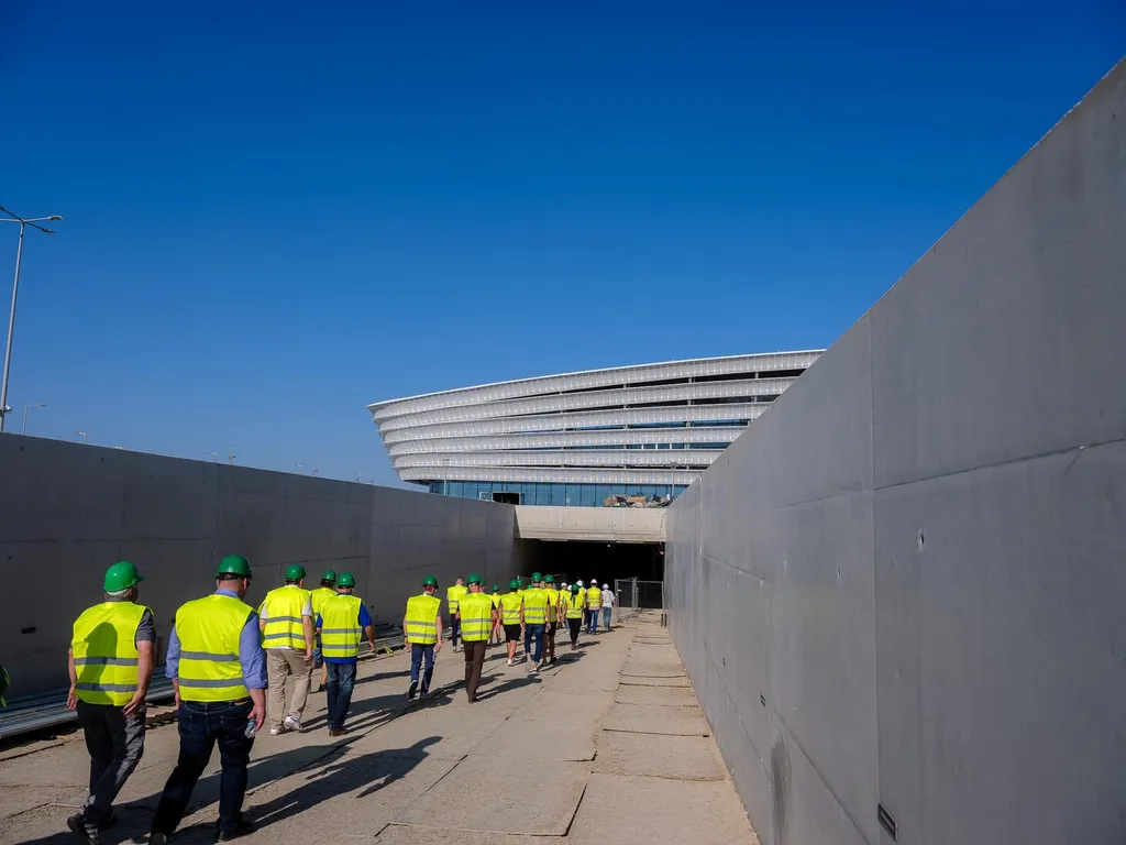 Ütemterv szerint halad az Alba Aréna építése, Székesfehérvár, 2023 szeptember 