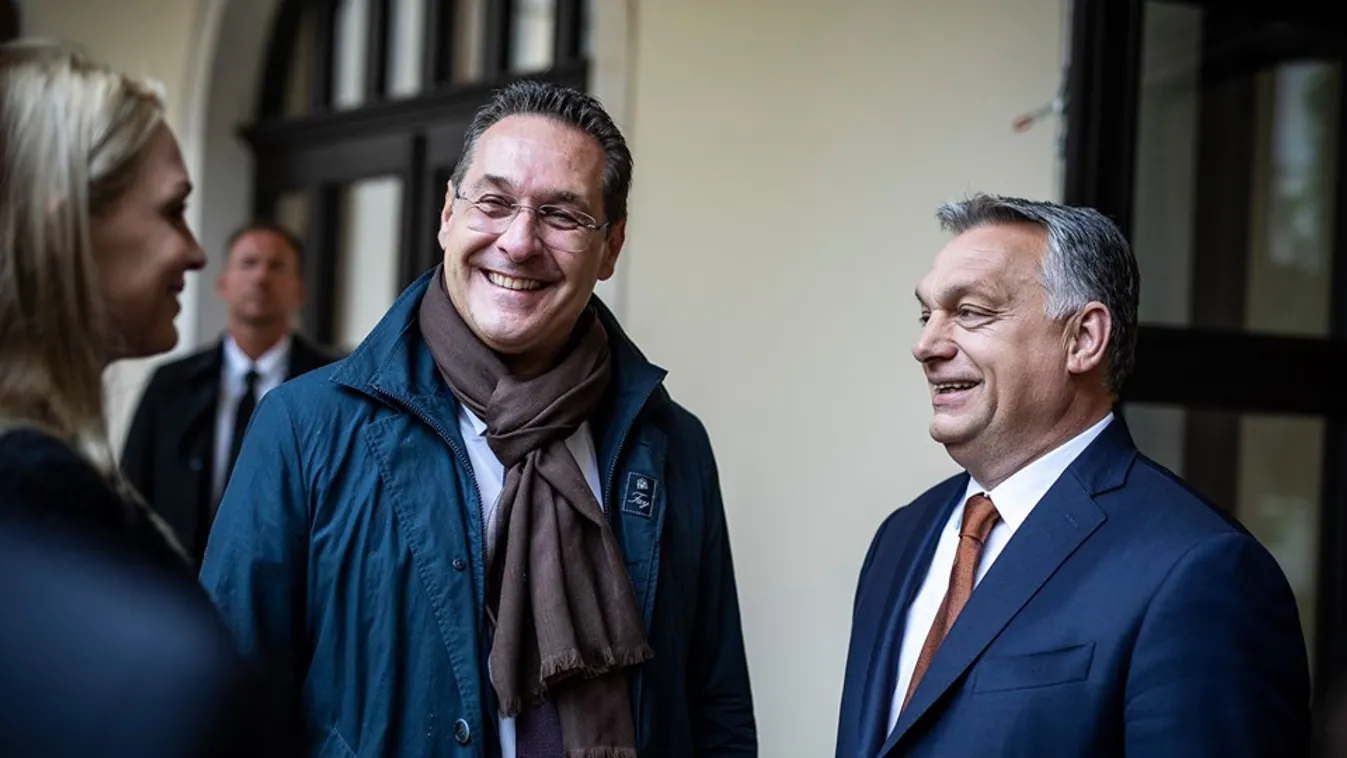 Heinz-Christian Strache osztrák alkancellár, Orbán Viktor miniszterelnök 