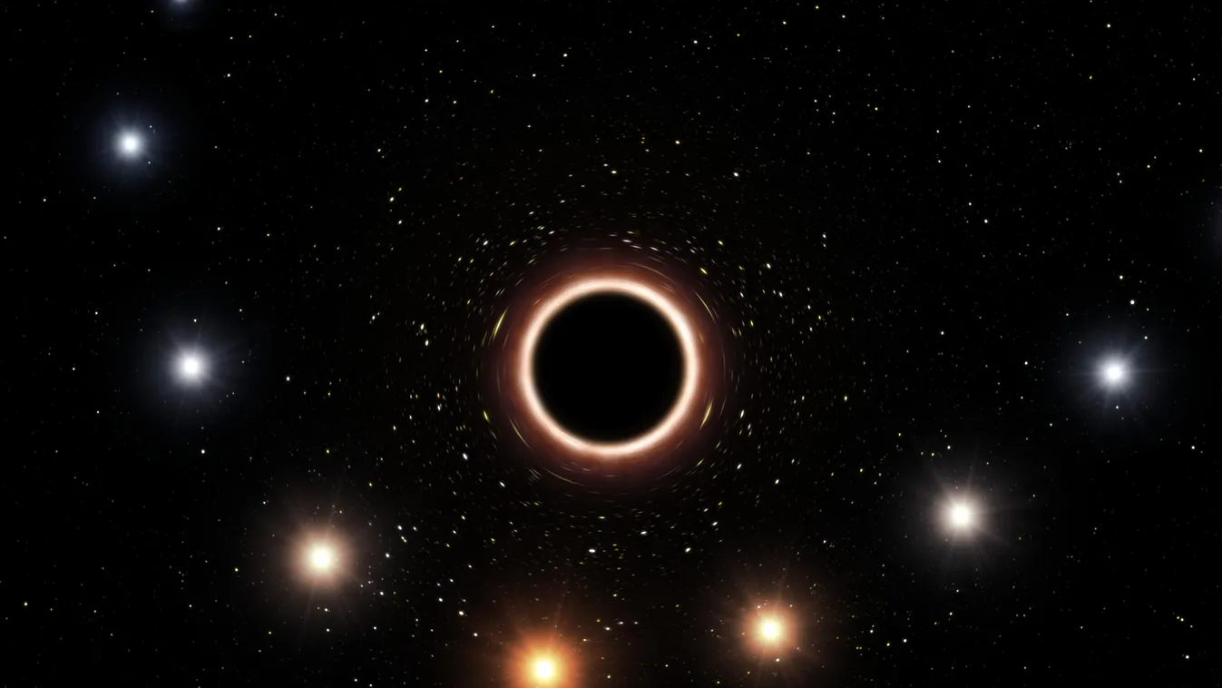 Milky Way Galactic Centre This artist’s impression shows the path of the star S2 as it passes very close to the supermassive black hole at the centre of the Milky Way. As it gets close to the black hole the very strong gravitational field causes the colou
