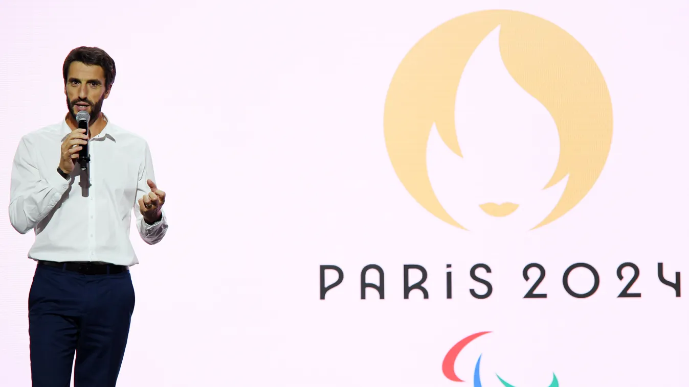 PARIS 2024 - REVEAL OF THE NEW PARIS 2024 EMBLEM 2019 OCTOBER FRANCE PARIS PARIS 2024 PARIS2024 NEW EMBLEM COJO 2024 COJO OCOG GRAND REX ESTANGUET TONY 
