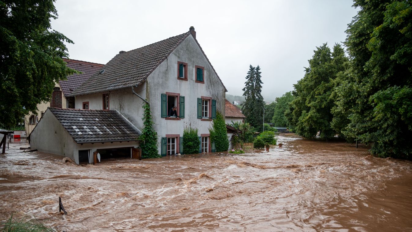 Rajna-vidék, Németország, Rajna, folyó, áradás, eső, időjárás, katasztrófa 