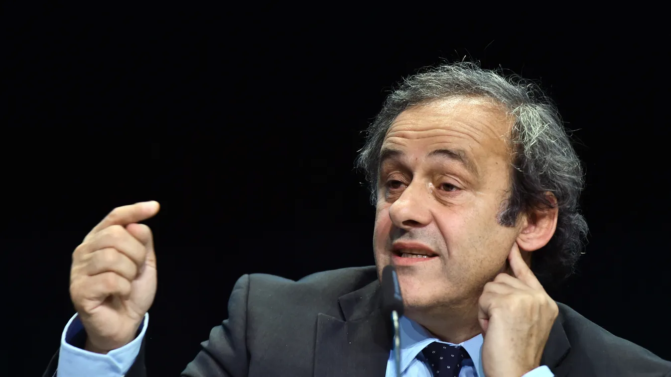 UEFA President Michel Platini gives news conference uefa fifa SQUARE FORMAT 