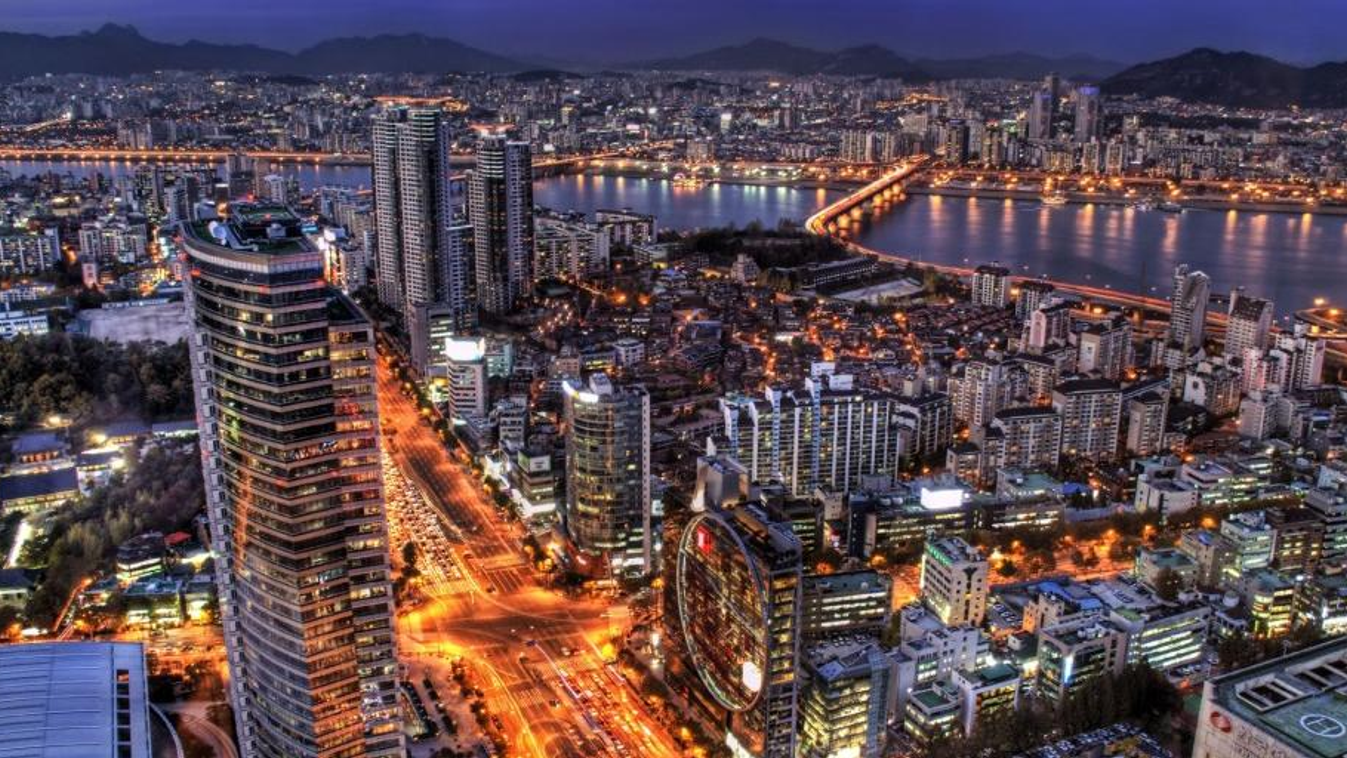 Szöul Seoul város este 