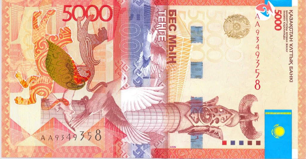 Bankjegyek, Kazakhstan 5,000 Tenge Note 