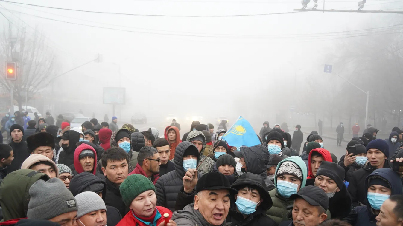 Kazahsztán, tüntetés, 2022 január 