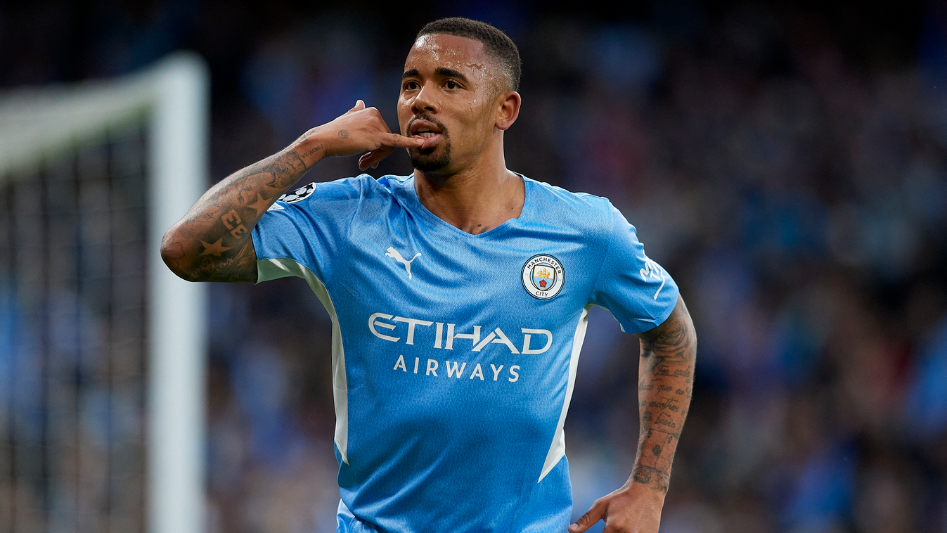 Manchester City v Real Madrid Semi Final Leg One - UEFA Champions League Manchester City Real Madrid Gabriel Jesus Waist up One person UEFA Champions League Semi Final Leg One match sides first goal United Kingdom Pics Action/NurPhoto Manchester Stadium A
