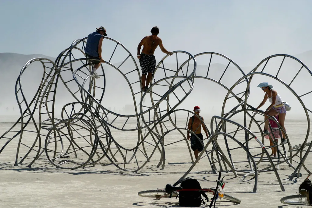 Burning Man a legvadabb fesztivál a sivatagban, Burning man, fesztivál, Nevada, sivatag, USA, Egyesült Államok, installáció, szobor, alkotás 