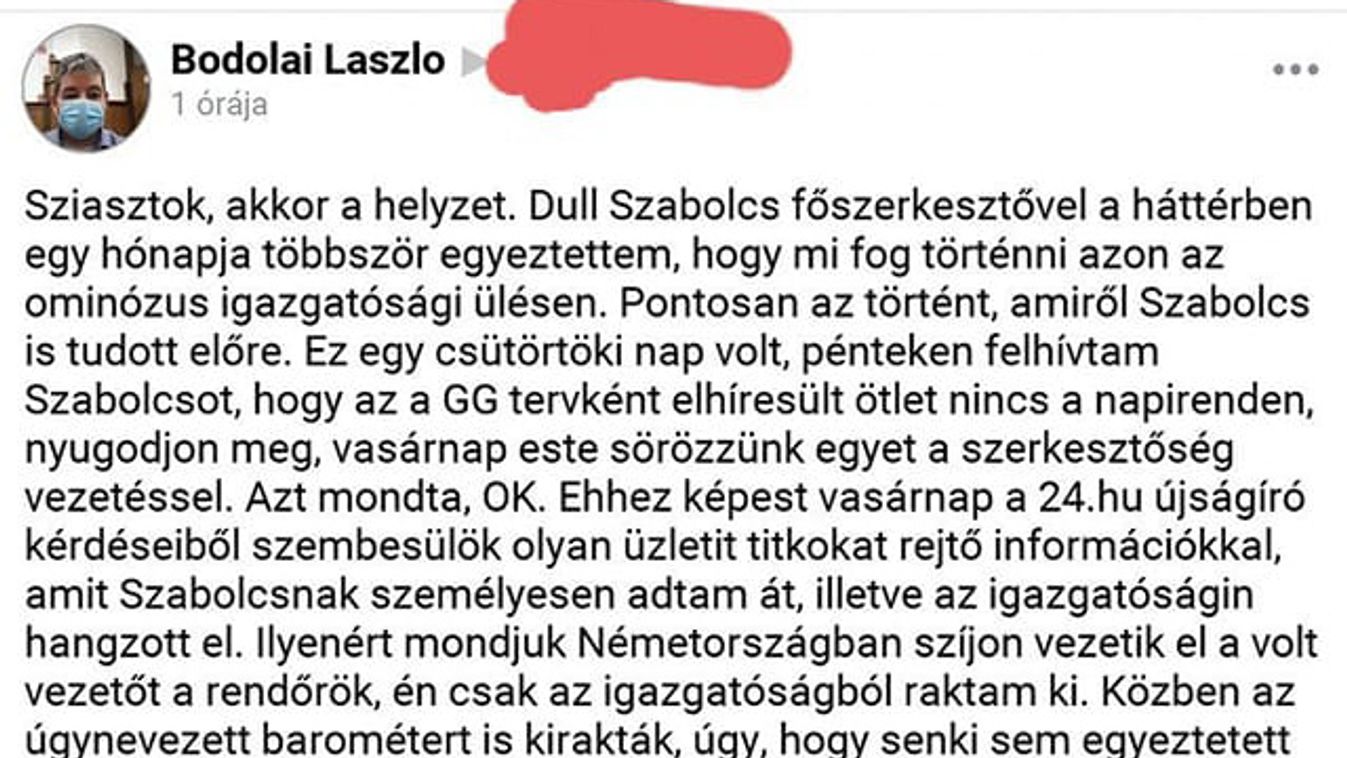 Bodolai László, facebook poszt, Index 