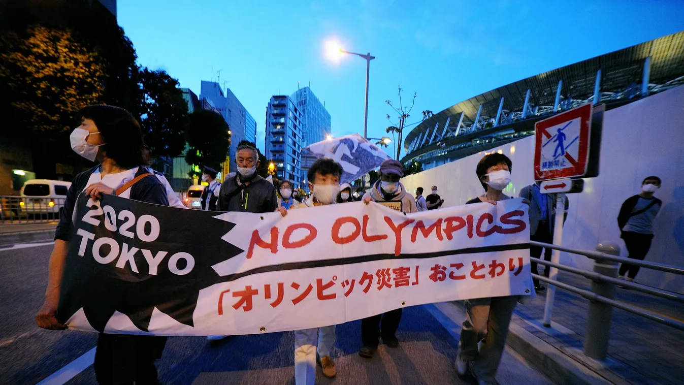 Protest in Tokyo against Olympics 2020 Tokyo Olympics,Japan,Tokyo Horizontal 