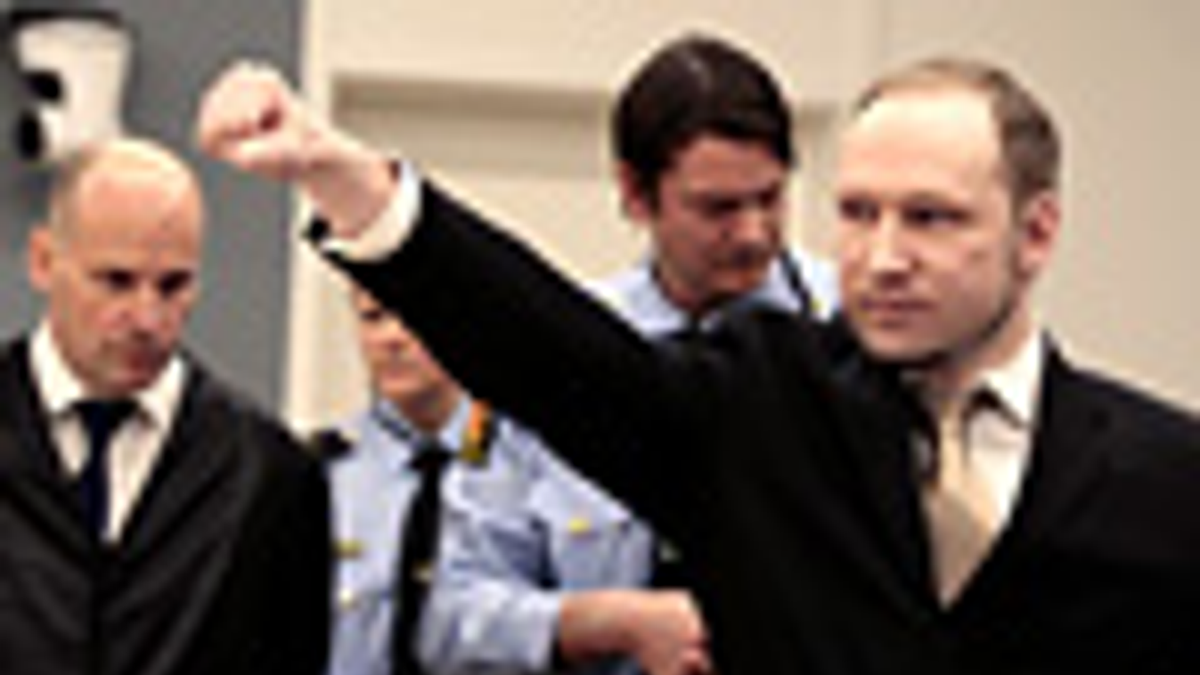 A norvég tömeggyilkos Anders Behring Breivik pere Osloban