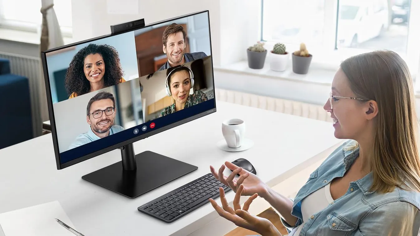 samsung 24s40va monitor videokonferencia videochat home office távmunka 