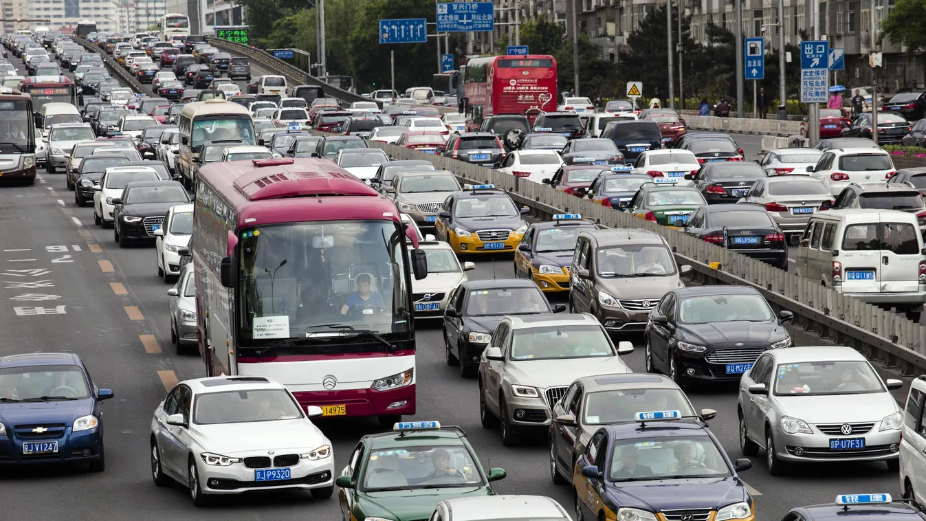 Proposed traffic congestion charge in Beijing being debated China Chinese Beijing traffic jam congestion gridlock SQUARE FORMAT 