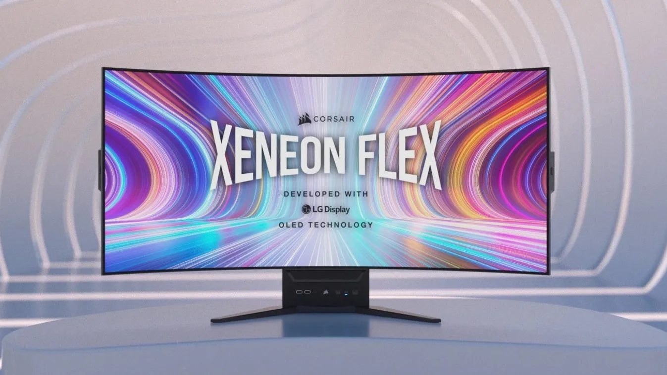 corsair xeneon flex ívelt íves hajlítható gamer gaming monitor 