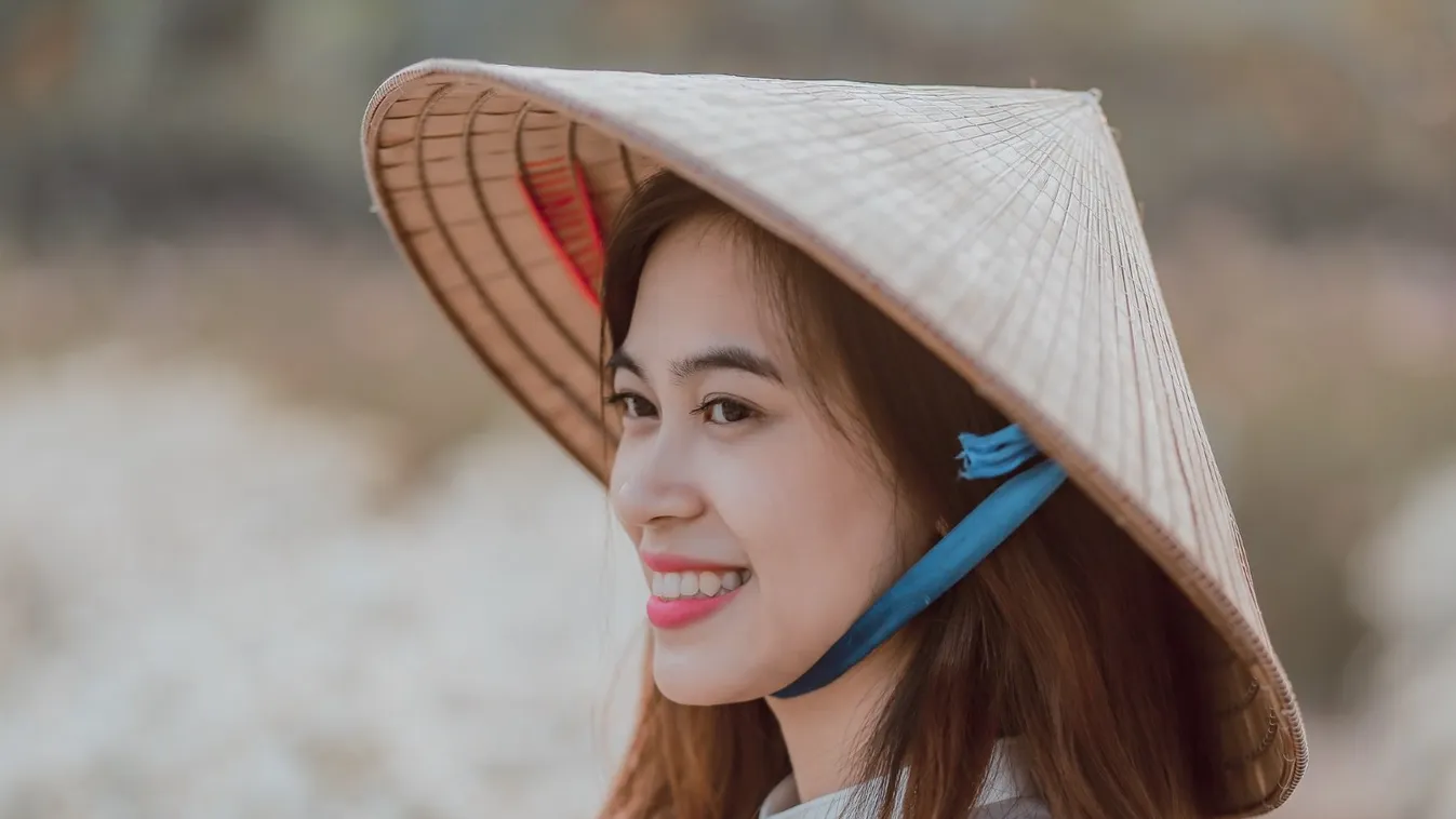 china chinese asian woman wicker hat 