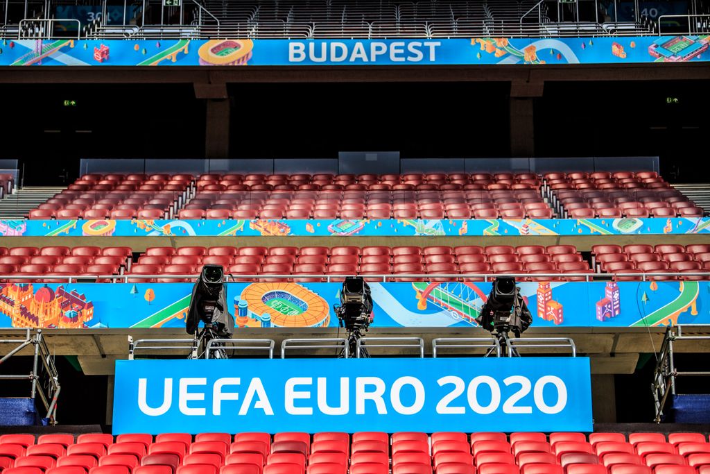 Foci EB, labdarúgó Európa-bajnokság, Euro 2020, labdarúgás, Puskás Aréna, üres, üres stadion a Magyarország - Portugália mérkőzés előtti napon, 2021.06.14. 