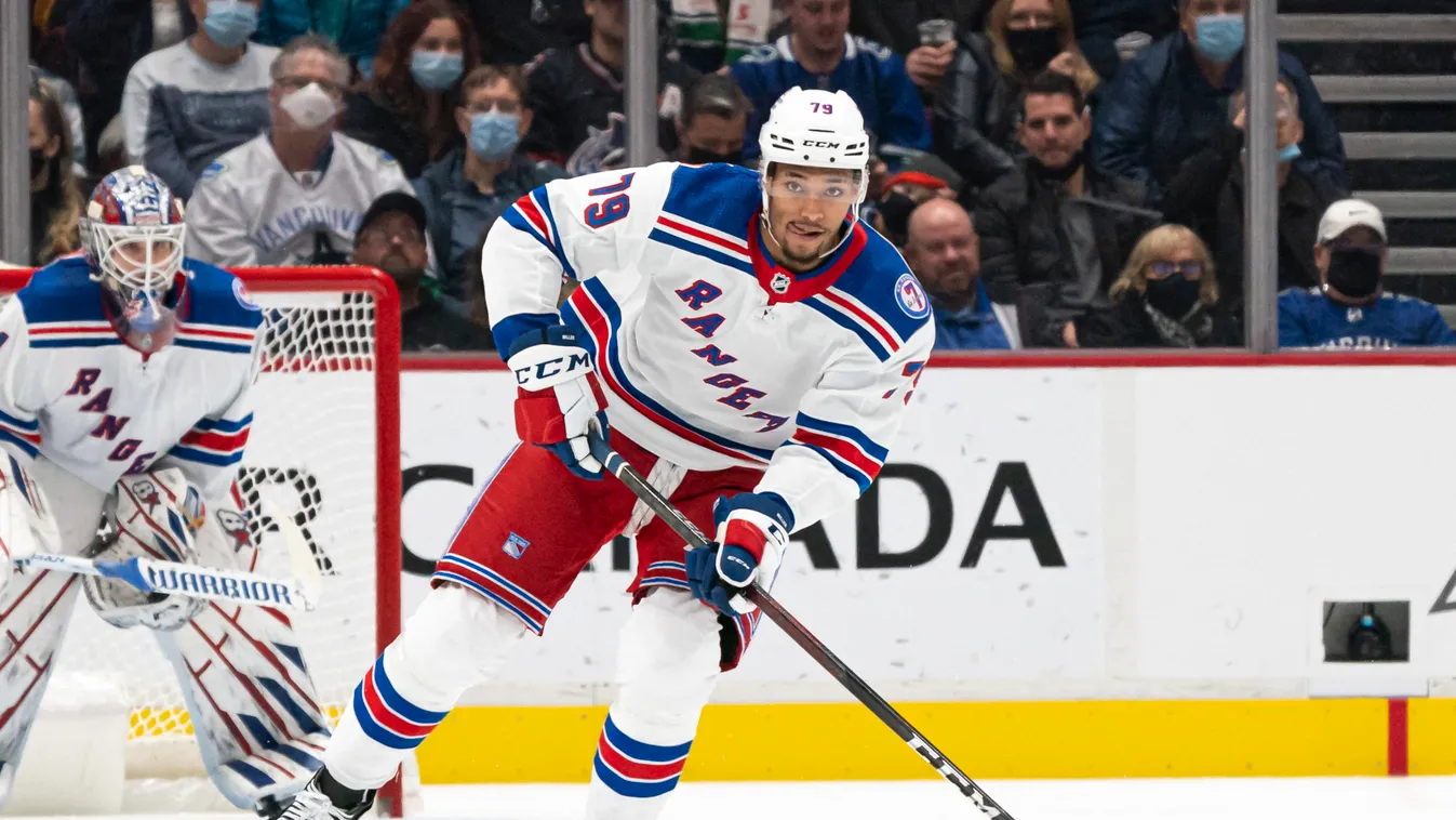 New York Rangers v Vancouver Canucks GettyImageRank3 Color Image national hockey league digitally generated image hockey rogers arena full body Horizontal SPORT ICE HOCKEY PROFESSIONAL PUCK 