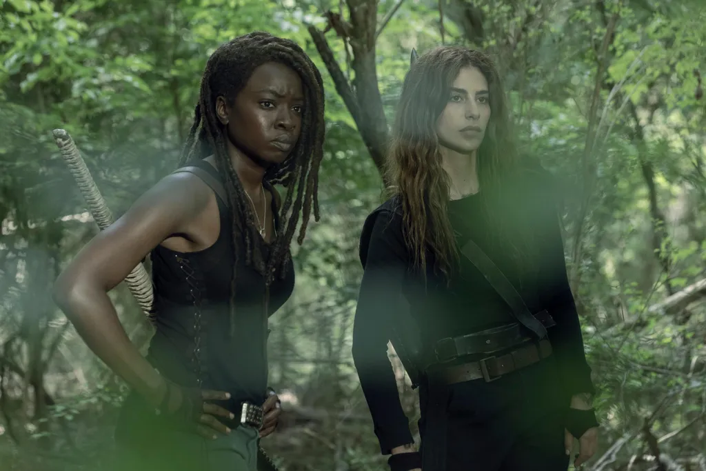 Nadia Hilker as Magna, Danai Gurira as Michonne; group - The Walking Dead _ Season 10 - Photo Credit: Jackson Lee Davis/AMC 