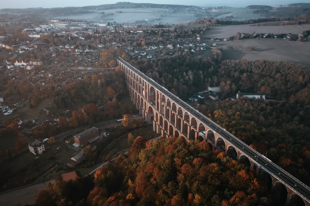 Göltzschtal, híd, viadukt, Göltzsch Viaduct, Göltzsch, Göltzschtalbrücke, tégla, Németország 